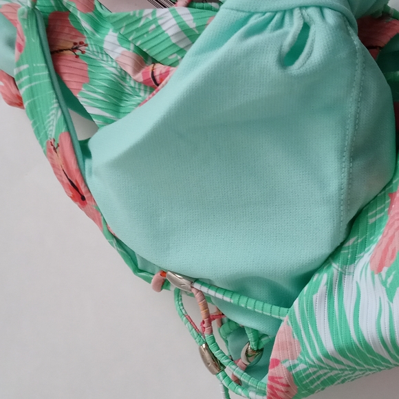 Ymi Floral Lace up swim suit Sz S - Picture 5 of 7